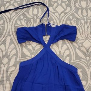 Tobi sapphire halter backless cut out maxi dress